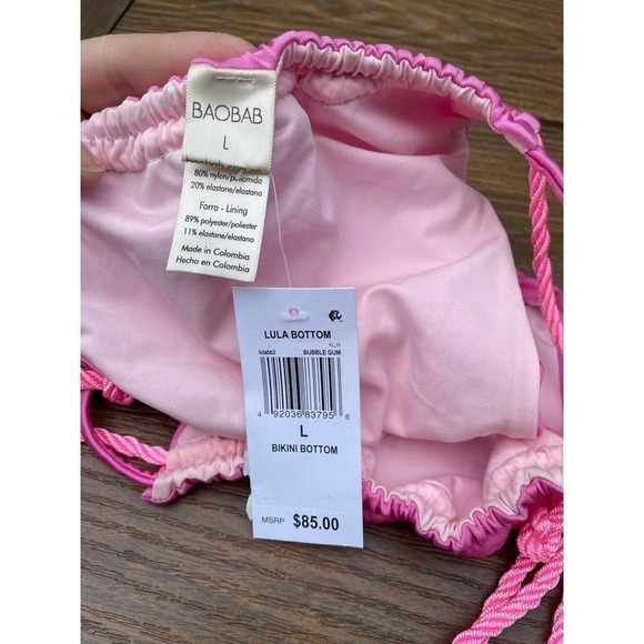 BAOBAB LULA SIDE TIE STRING SWIM BOTTOM pink L - Picture 10 of 12